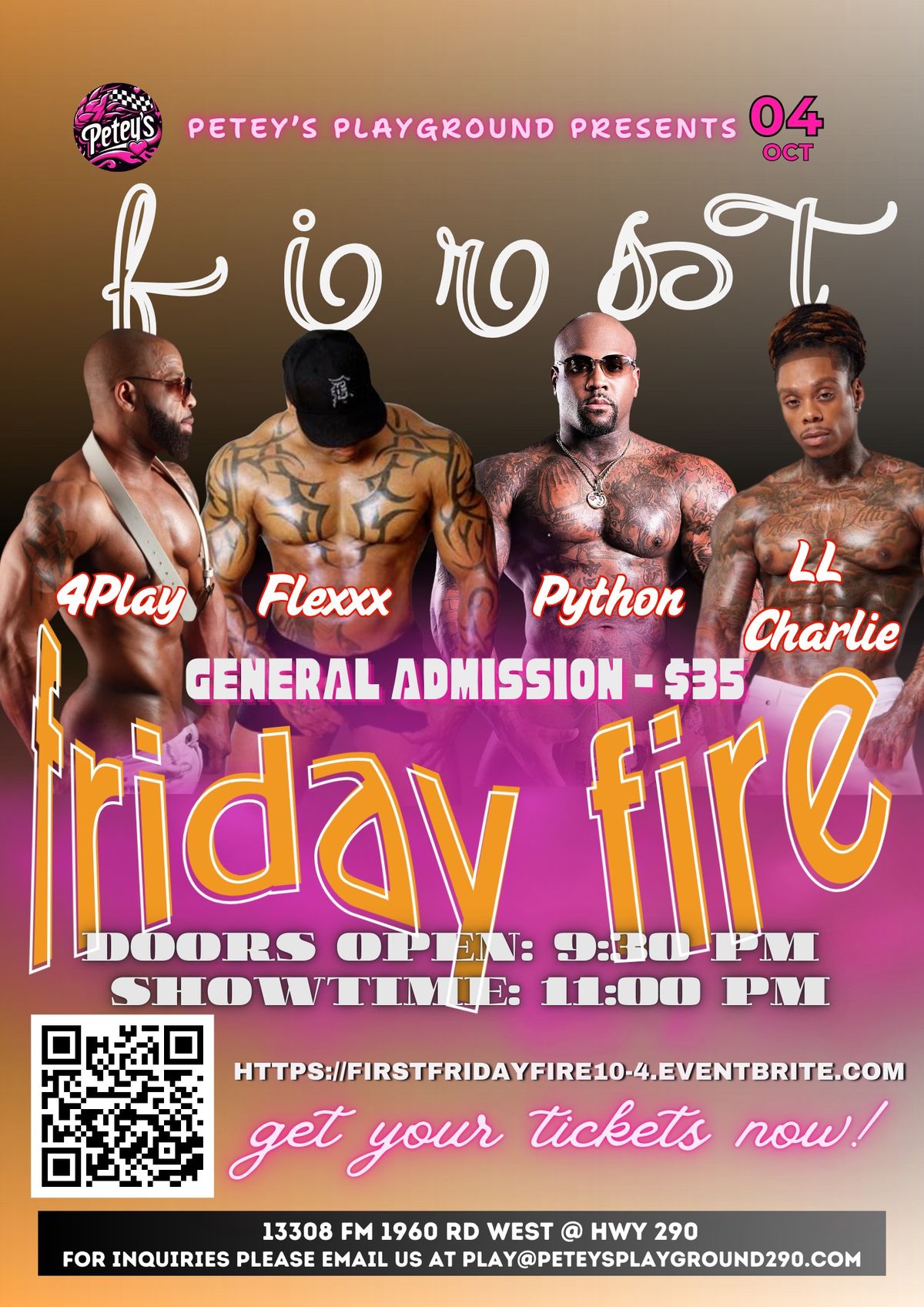 First Friday Fire - All Male Revue - October 2024! ?