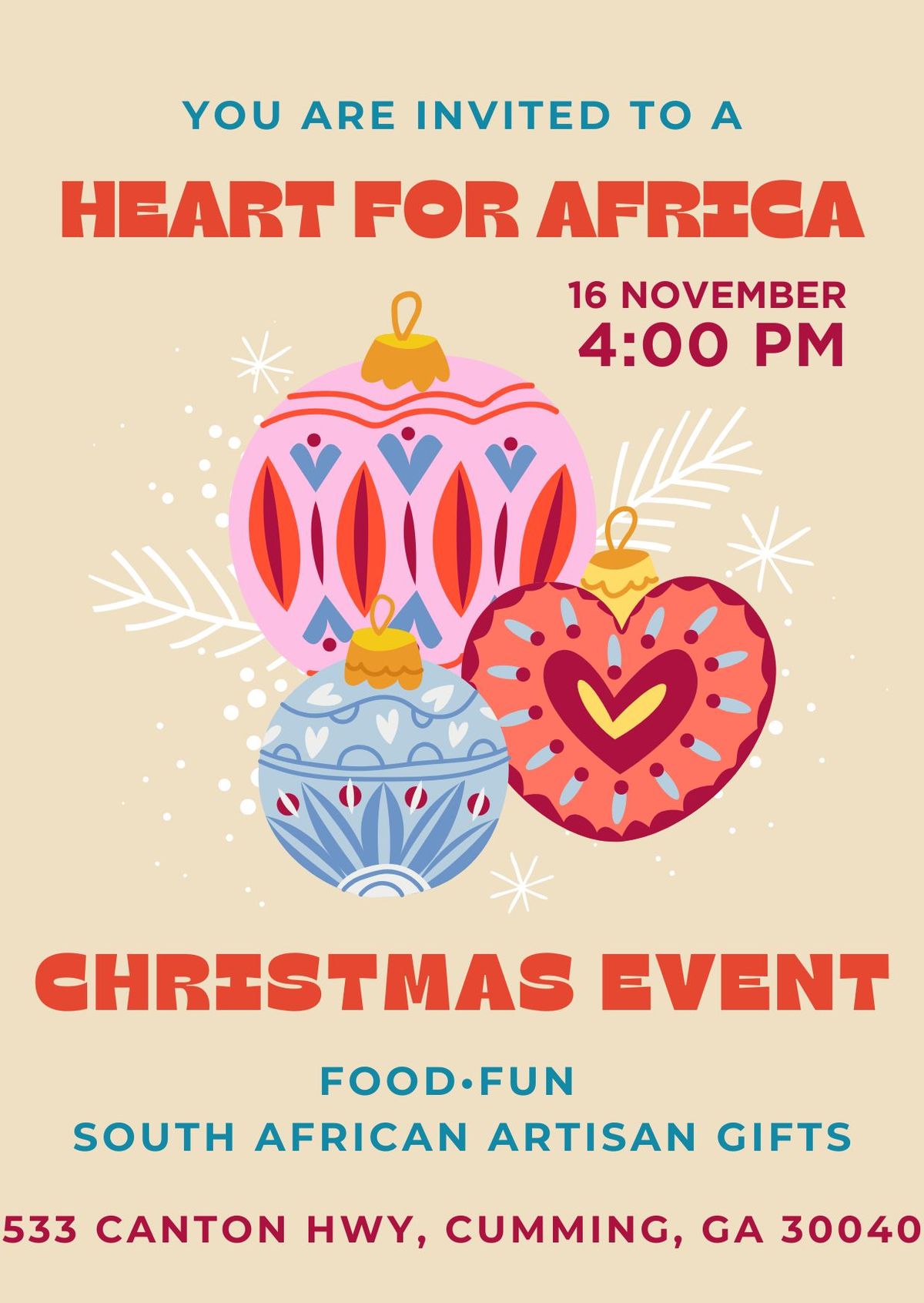 Heart for Africa Christmas Event