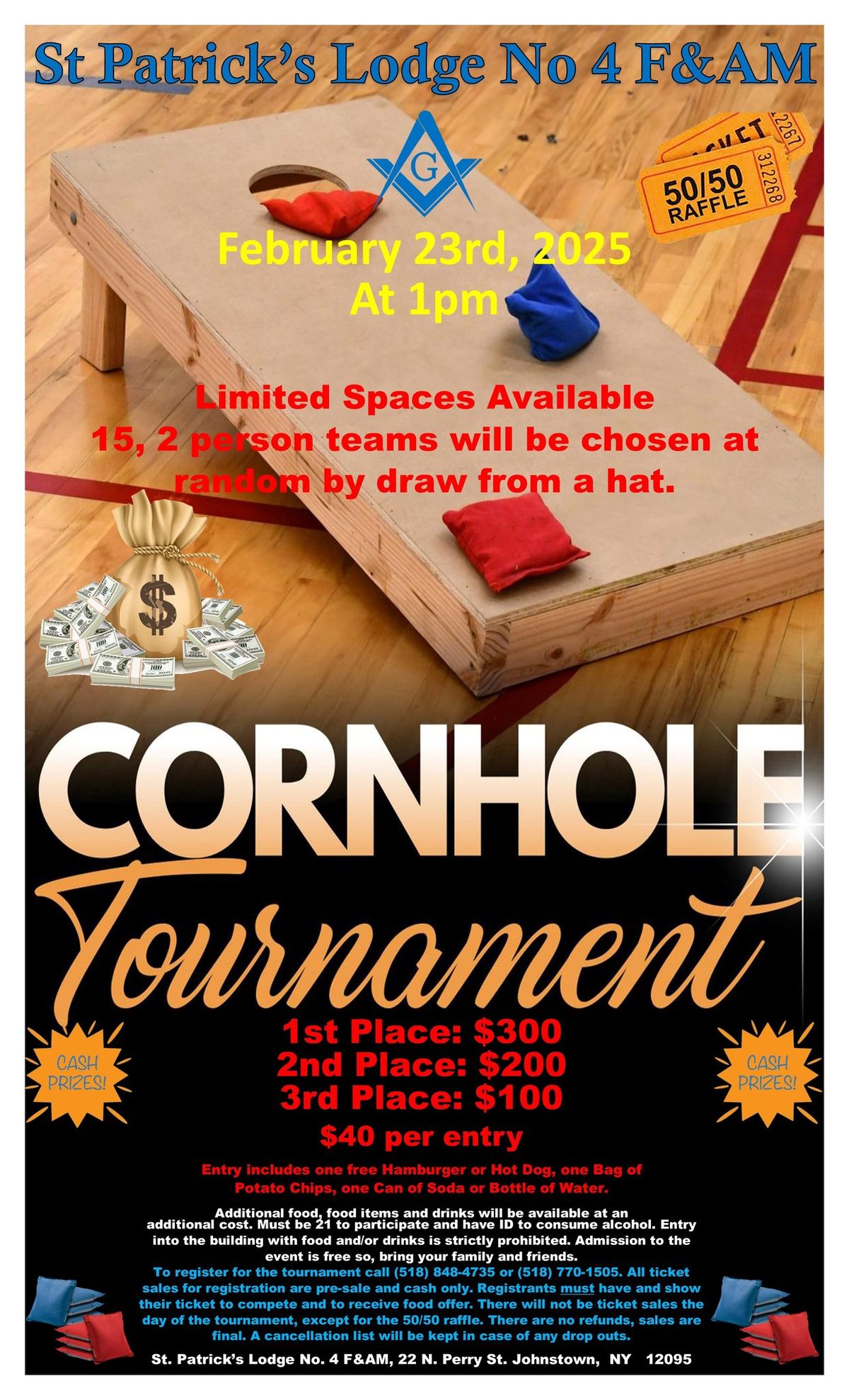 Cornhole Tournament with Cash Prizes