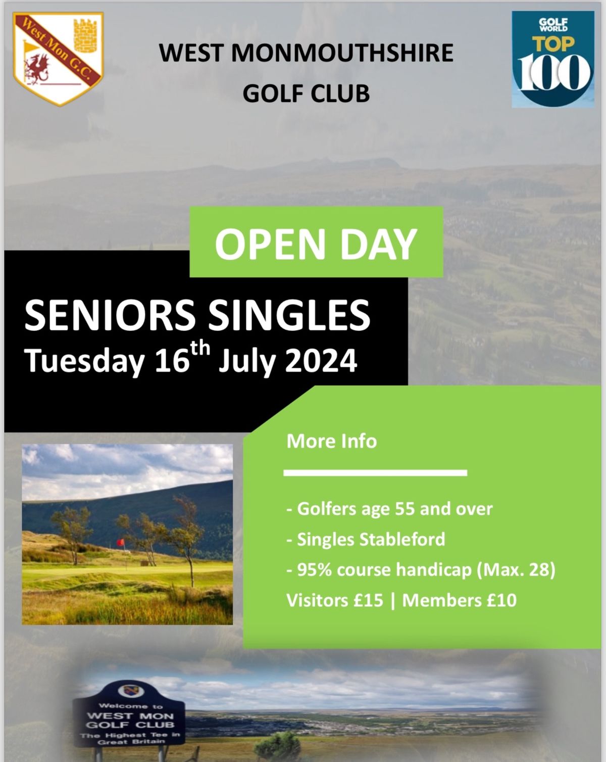 2024 Seniors Open Day, West Monmouthshire Golf Club, Ebbw Vale, 16 July ...