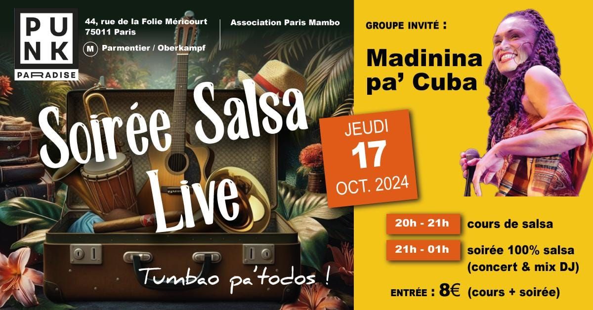 [! Changement de programmation!] Soir\u00e9e Salsa Live - Paris 11 (Asso Paris Mambo)