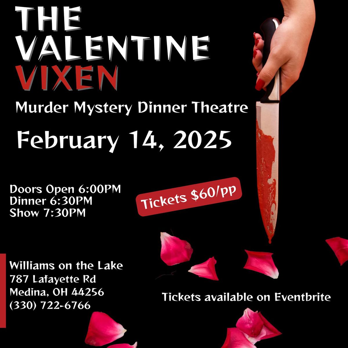 The Valentine Vixen Murder Mystery dinner buffet