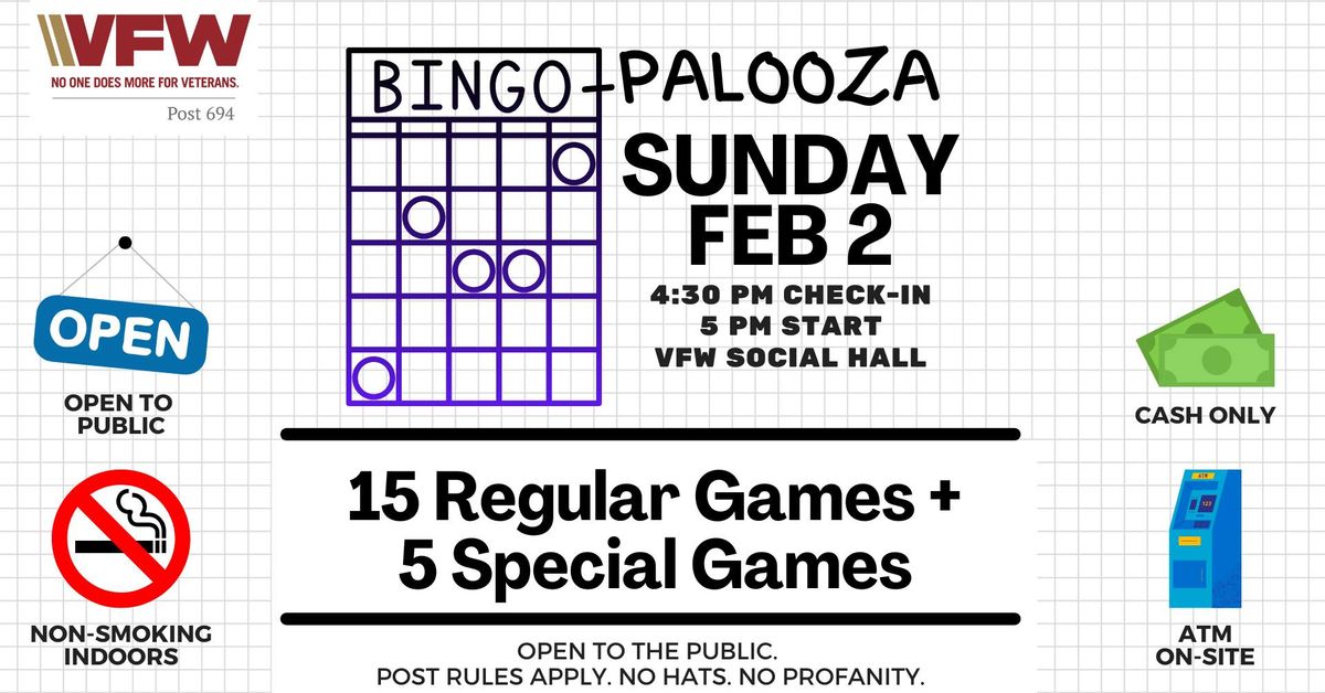 BINGOPALOOZA - 20 Game Event