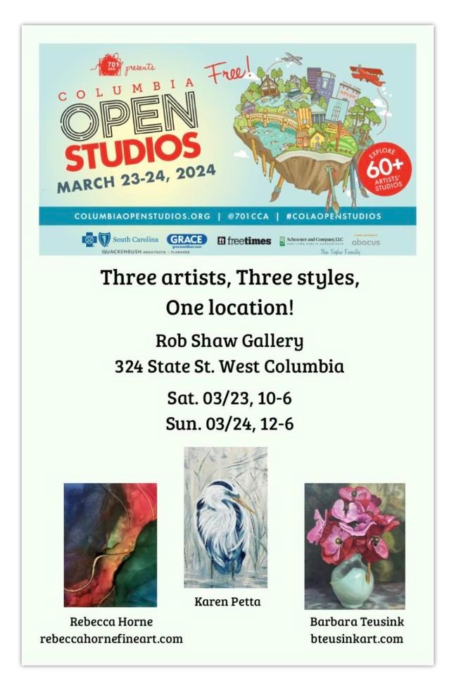 2024 Open Studios, 324 State Street, Columbia SC, 23 March to 24 March