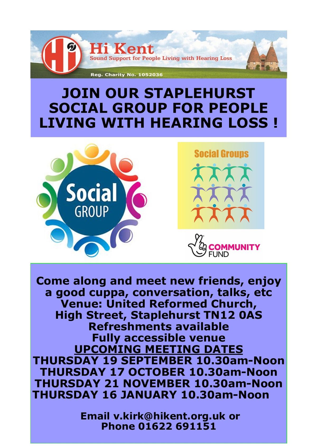 Staplehurst Social Group for People Living With Hearing Loss