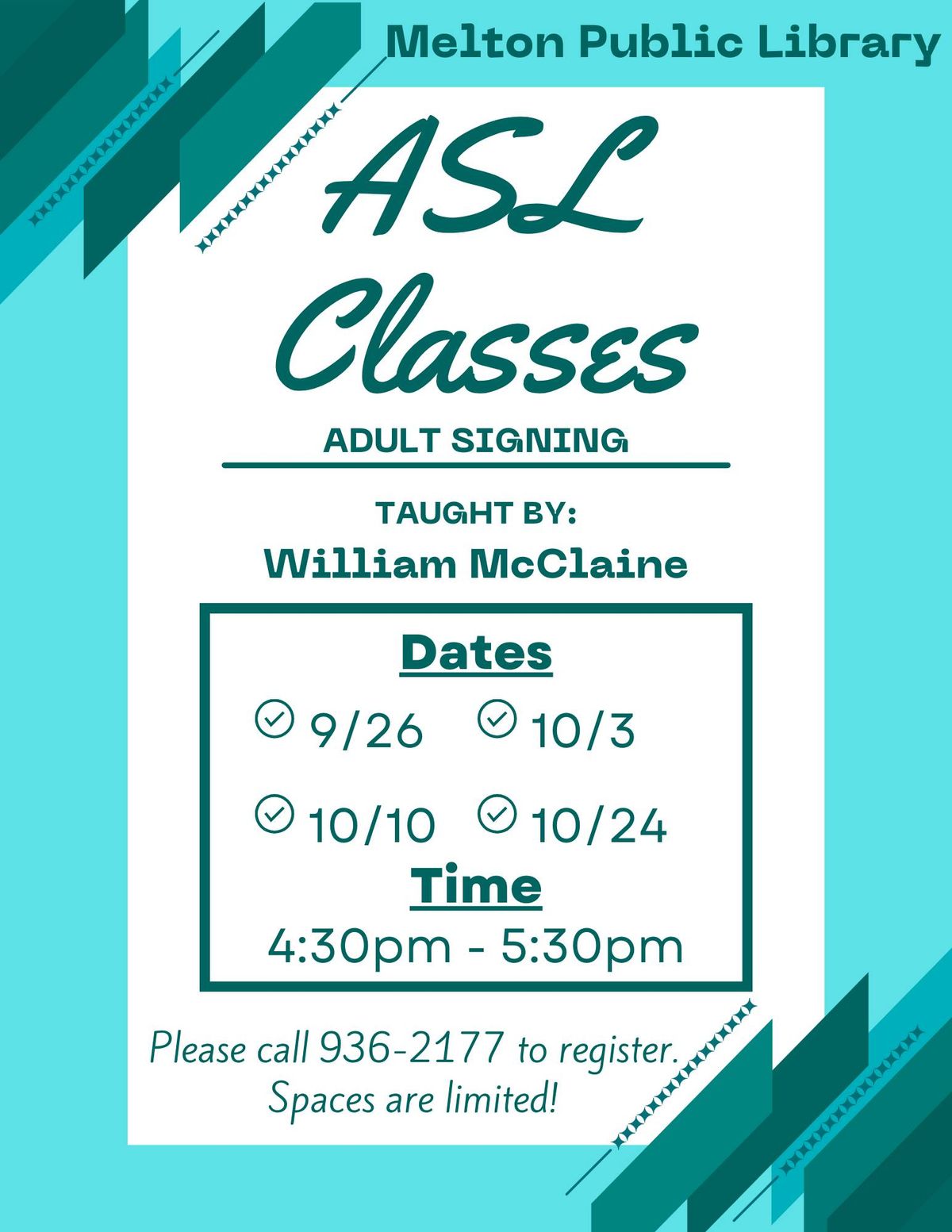 ASL Adult Signing Classes