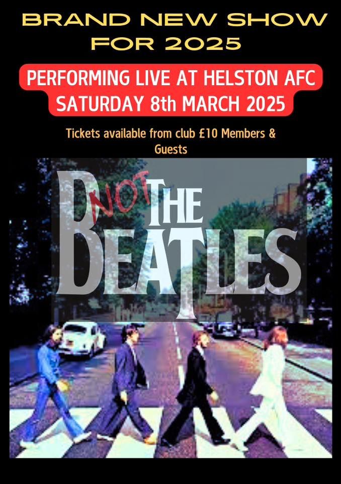 Not The Beatles live at Helston Athletic Football Club