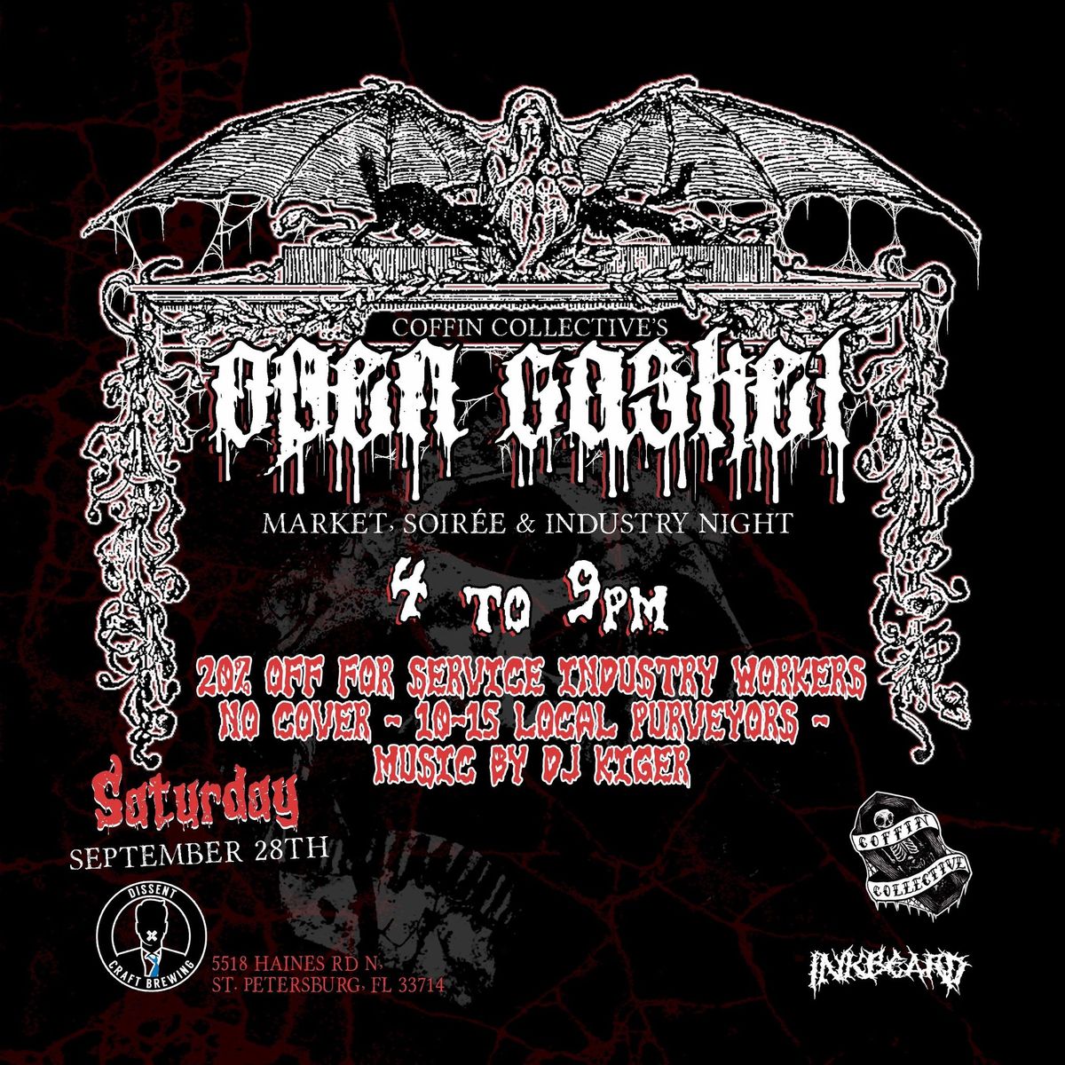 Coffin Collective\u2019s Open Casket Market, Soir\u00e9e & Industry Night at Dissent Brewing\ud83e\udd40