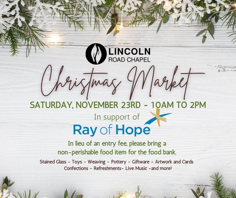 Lincoln Road Chapel Christmas Market in support of Ray of Hope