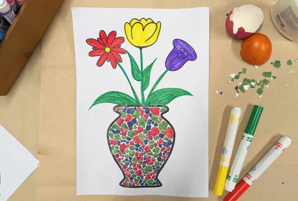 Mosaic Paper Vase Craft Workshop