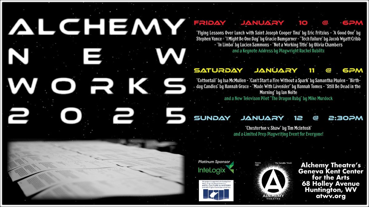 Alchemy Theatre presents...NEW WORKS 2025 with Special Guest Rachel Bublitz - Jan 10-12