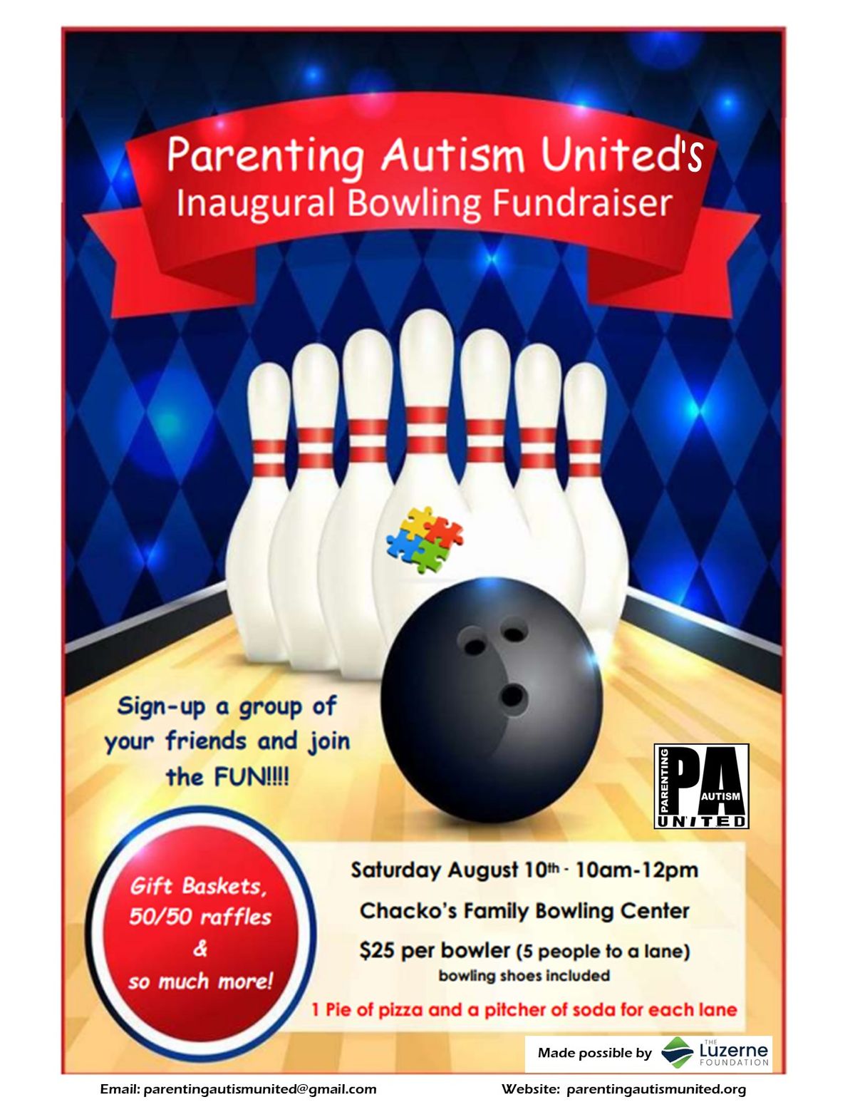 Parenting Autism United's Inaugural Bowling Fundraiser