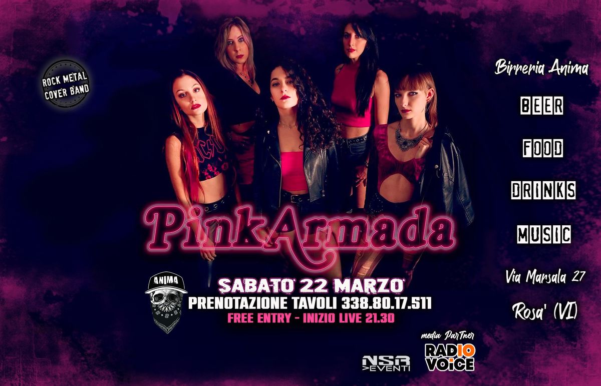 PinkArmada - Female Rock Cover Band @Anima (Cena + Live)