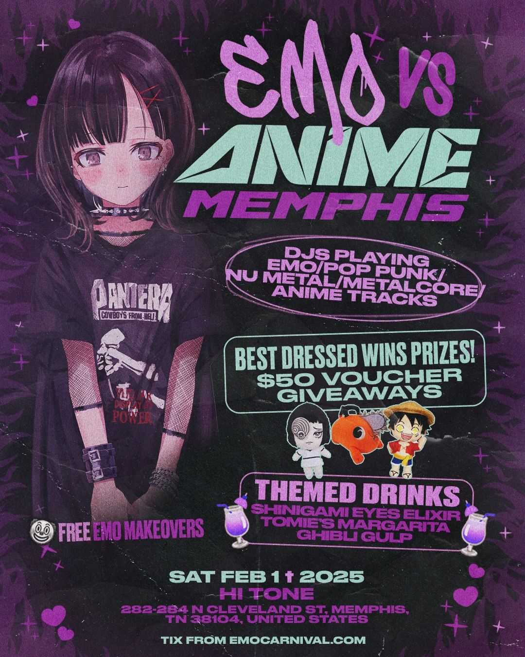 EMO VS ANIME - EMO NIGHT MEMPHIS - FEBRUARY 2025