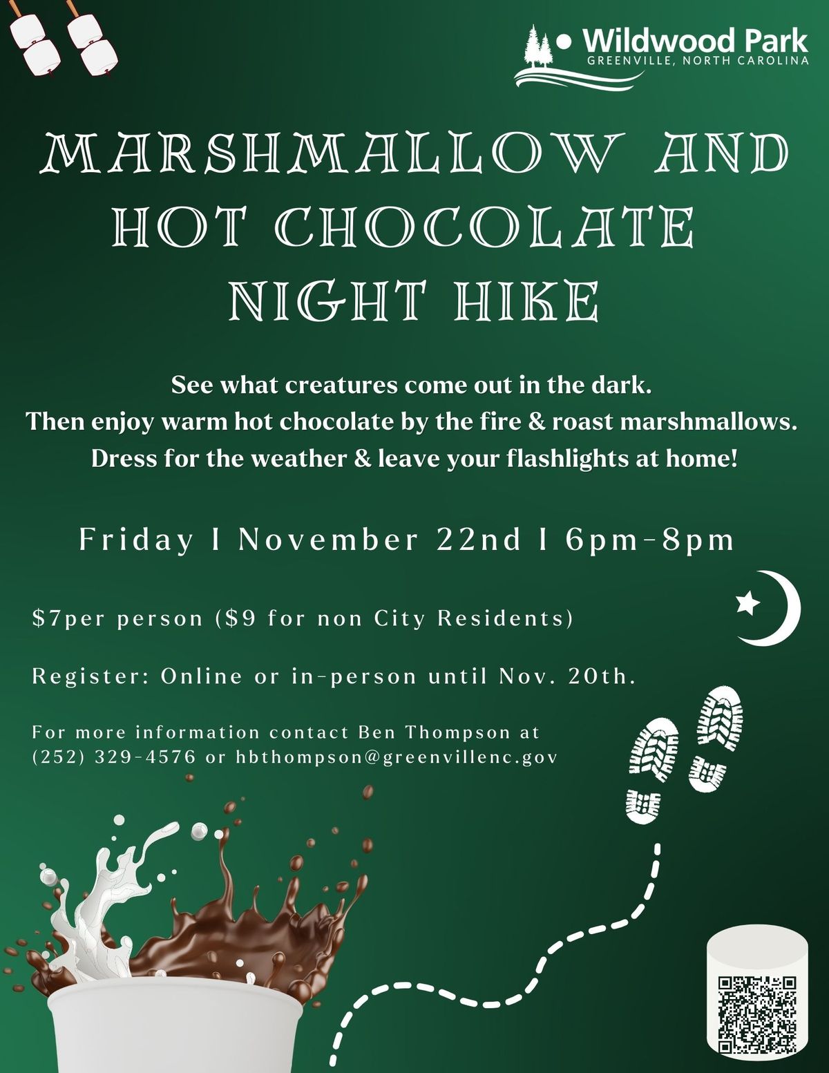 Marshmallow and Hot Chocolate Night Hike