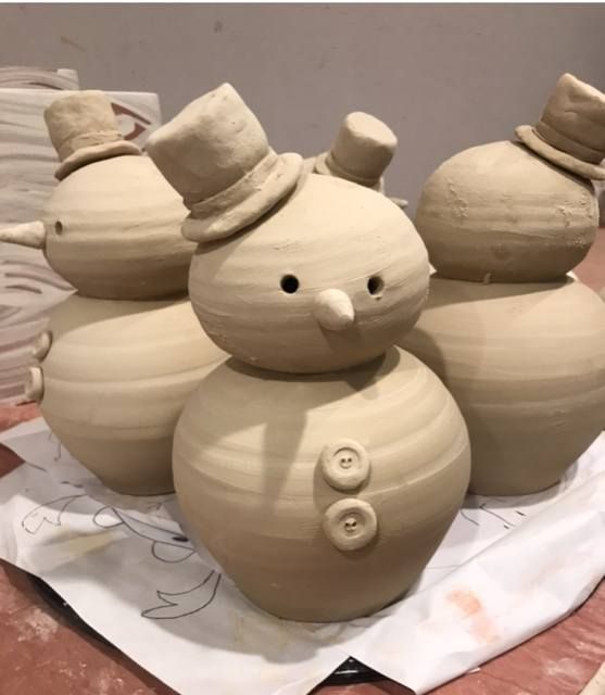 July 31St Pottery Snowman with Lisa of Delaware Bay Clay