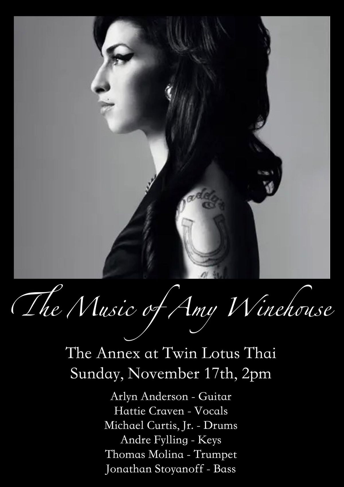 The Music of Amy Winehouse w\/The Jonathan Stoyanoff Group ft. Hattie Craven