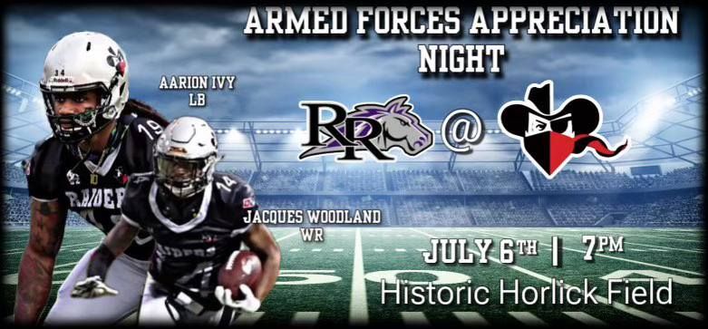 Armed Forces Appreciation Night - River City Rough Riders @ Racine Raiders