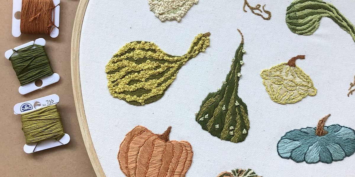 Embroider Textural Gourds