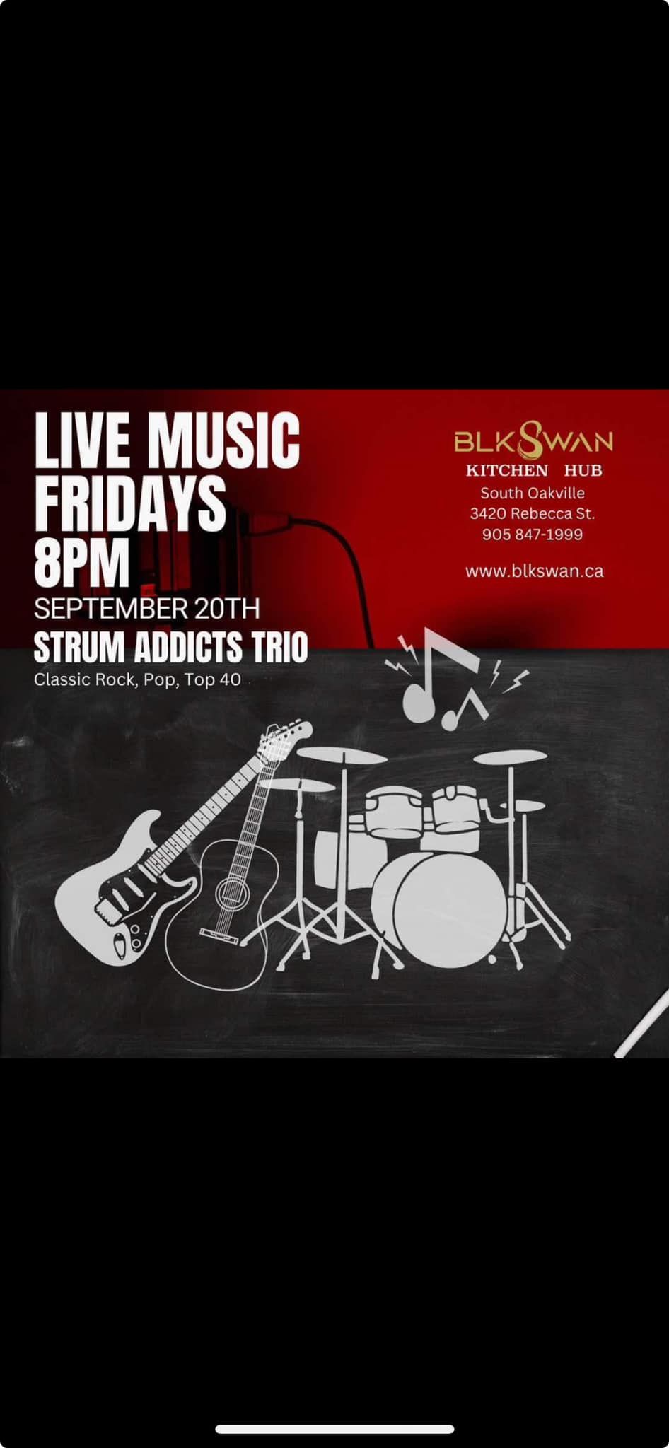 We're back at the fabulous Black Swan in Oakville this Friday