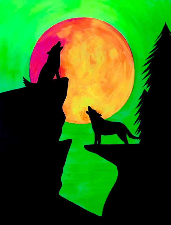 Auckland Glow in the Dark Paint Night - Night Wolves