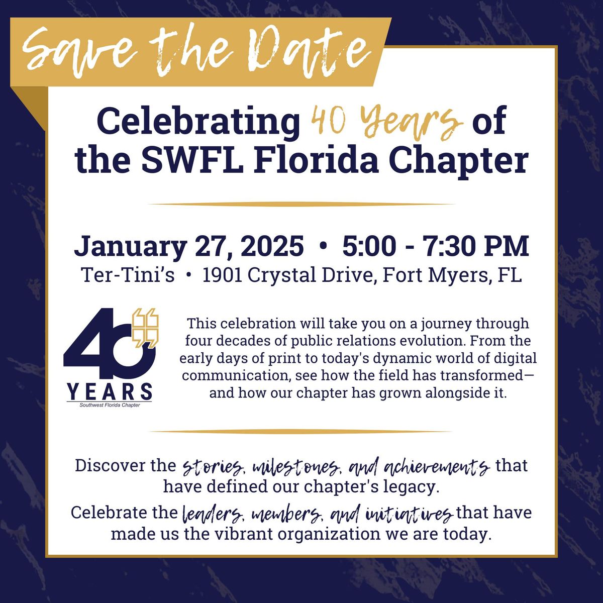 40th Anniversary - SWFL Chapter of FPRA