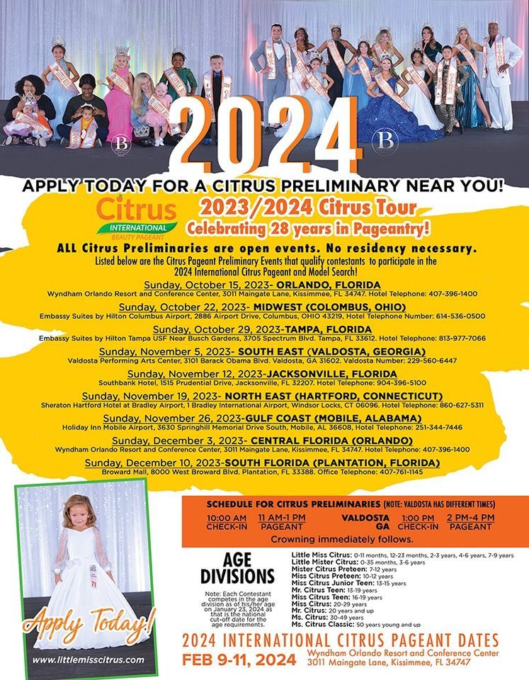 Citrus Pageant Preliminary-Orlando Tickets, Wyndham Orlando Resort ...