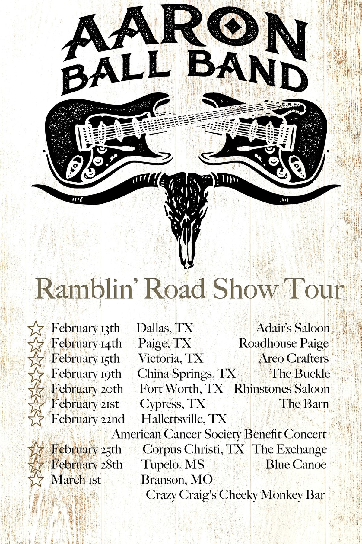 Aaron Ball Band - Ramblin' Roadshow Tour - The Frio Hill Country Grill