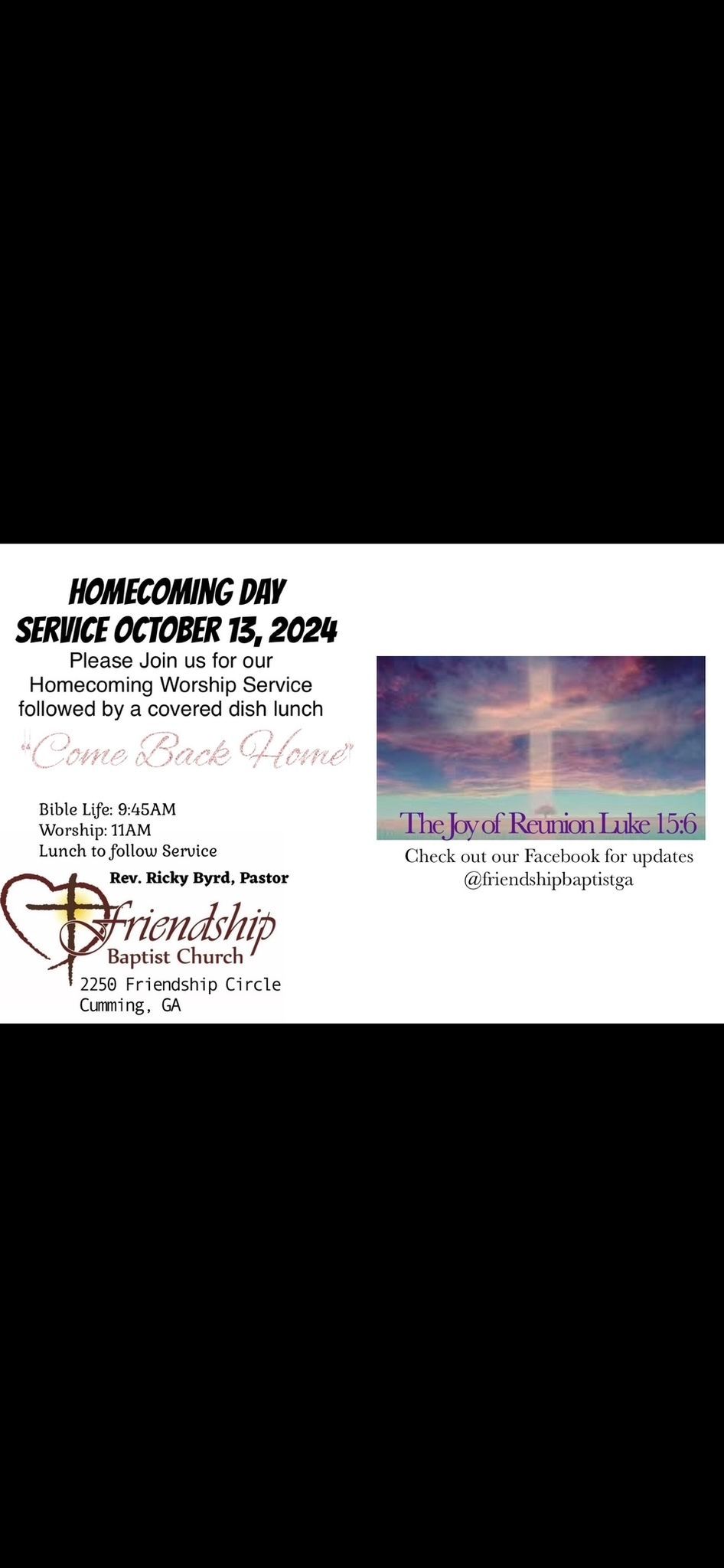 Homecoming Day and Pastor Appreciation!