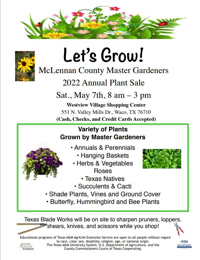 McLennan County Master Gardeners Plant Sale 2022, Westview Village