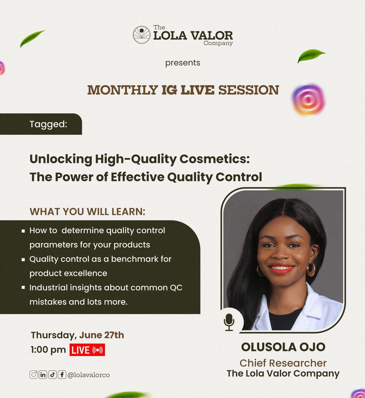 Live Session O'clock: The Power of Effective Quality Control