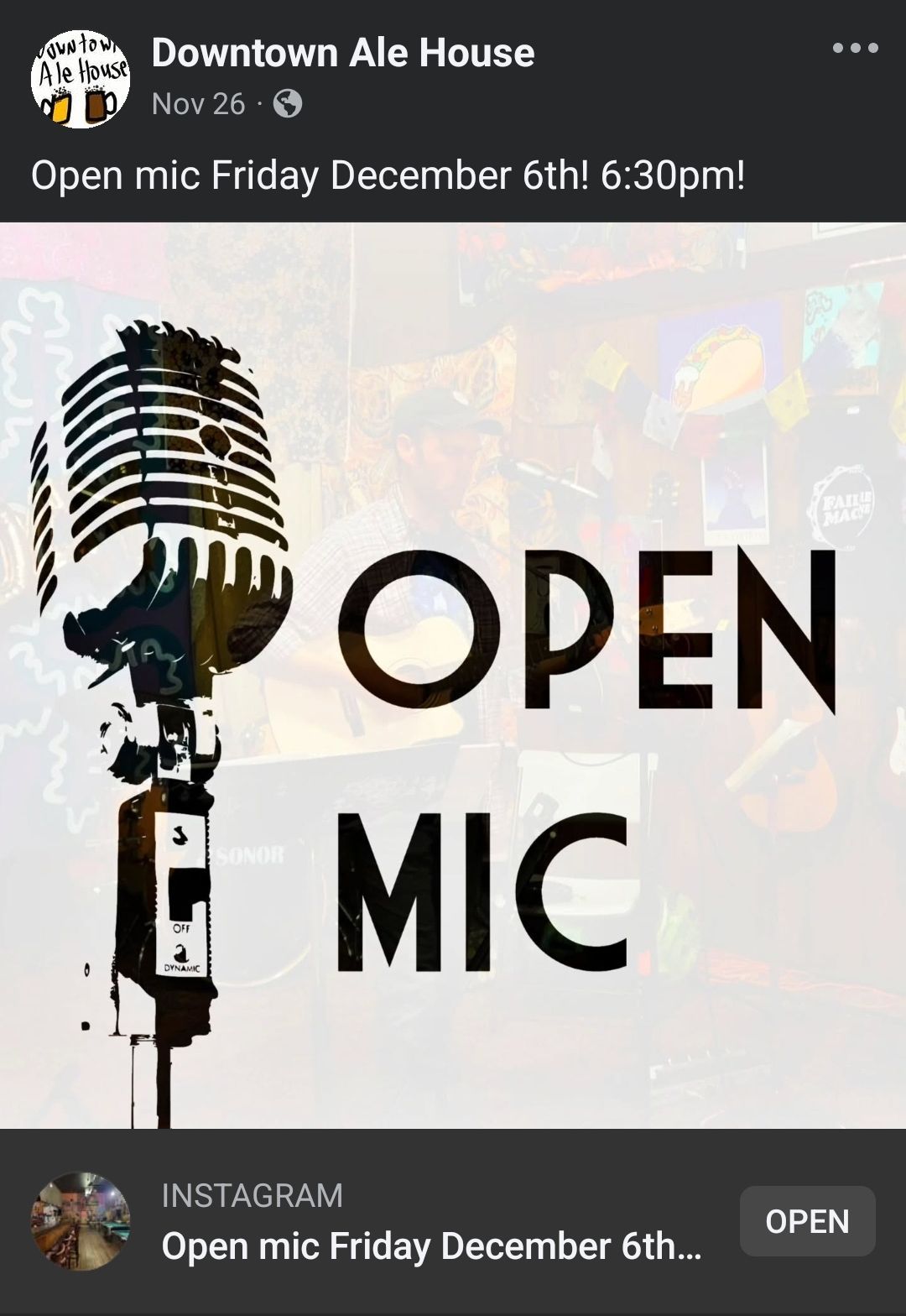 Downtown Ale House Open Mic 