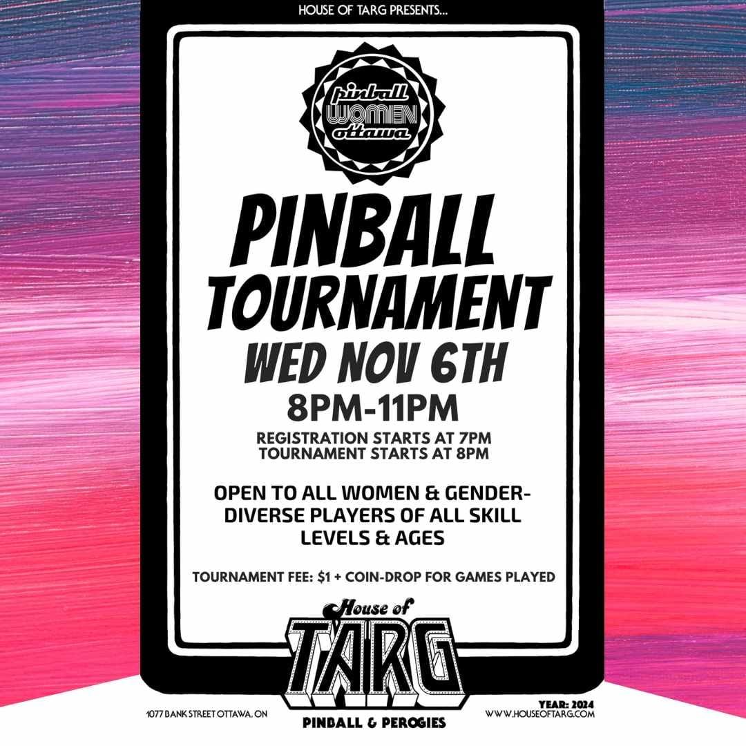 November Pinball Women Ottawa Monthly Tournament