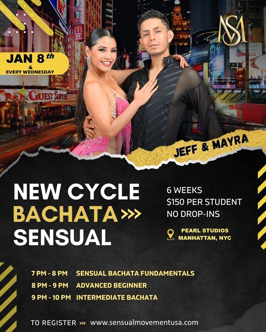 The Next 6 weeks Progressive Bachata Cycle Begins on Jan 8th!