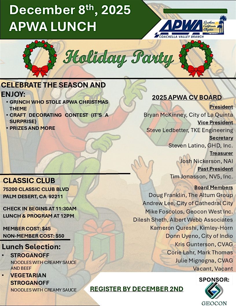 APWA Coachella Valley 2025 Holiday Party