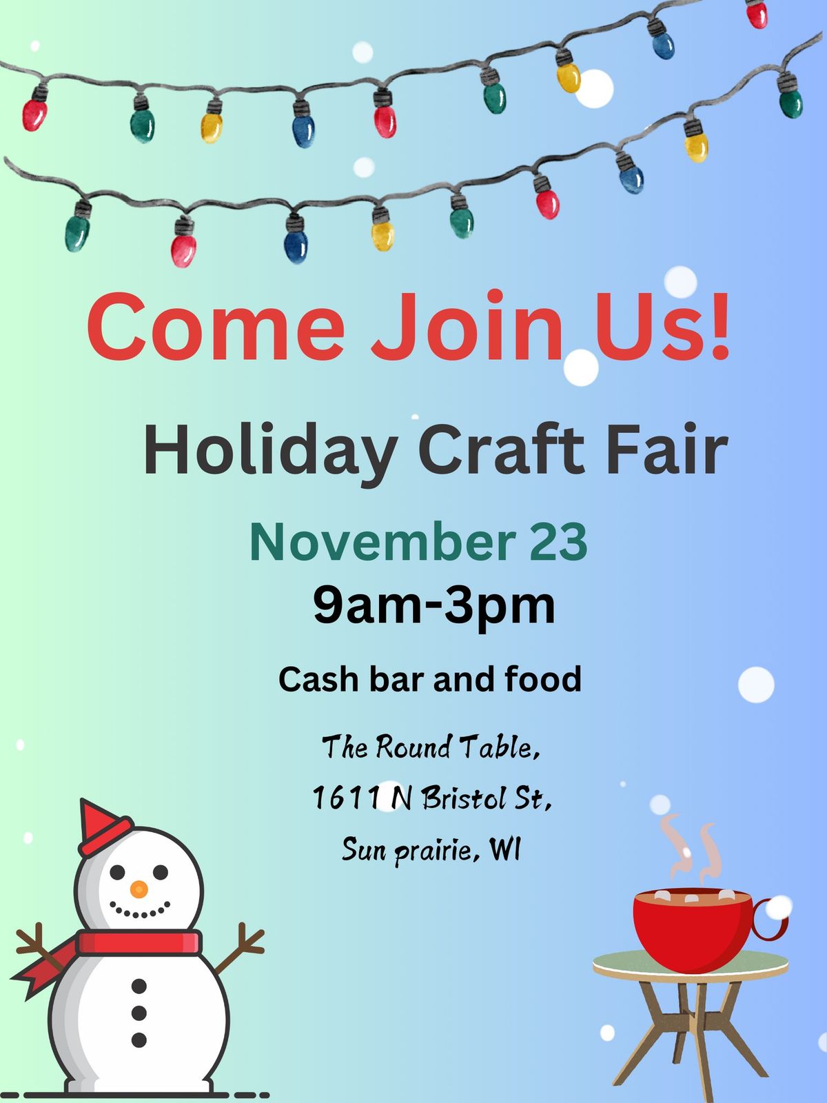 Holiday Vendor Craft hosted by the Round Table