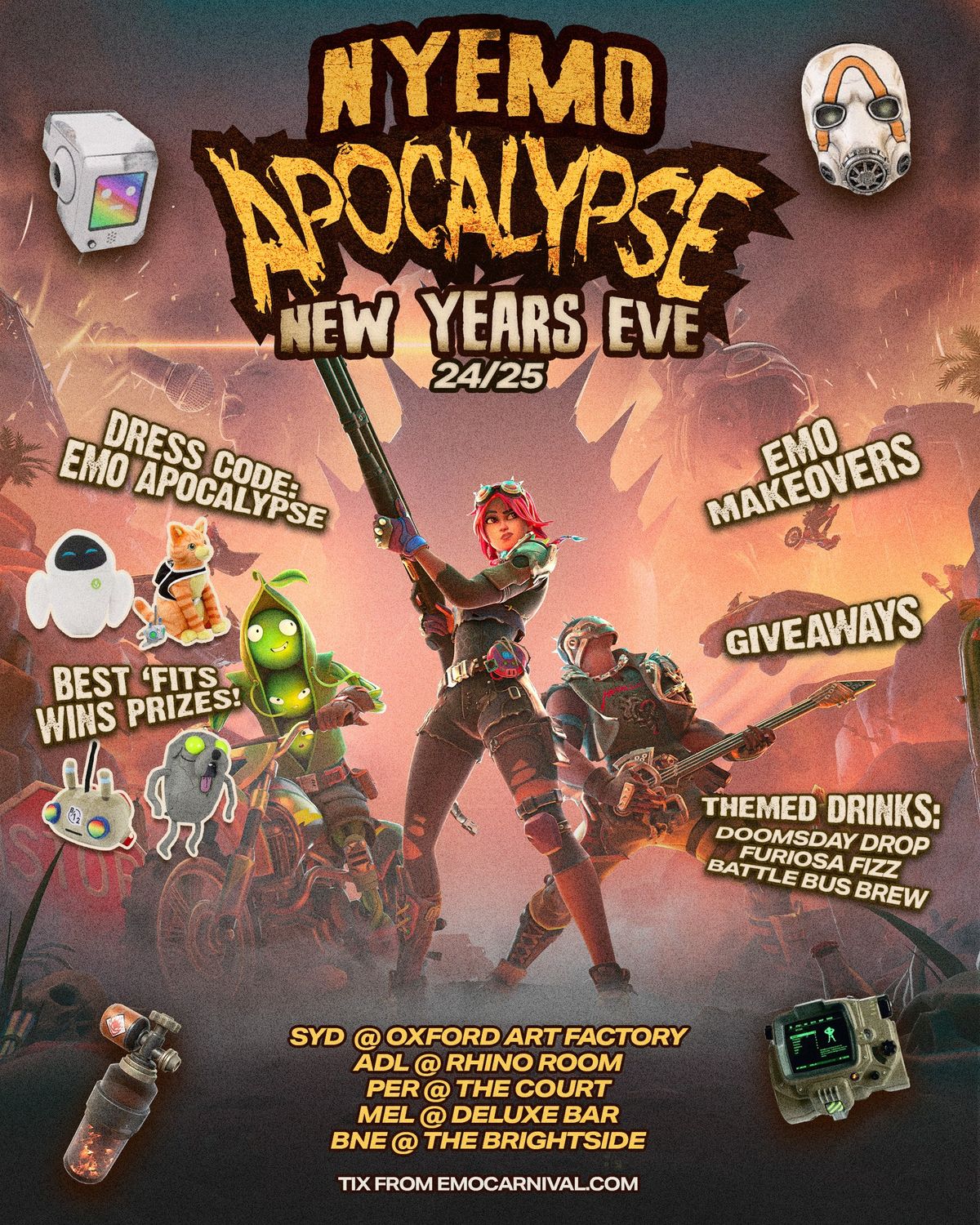 NYEMO APOCALYPSE SYDNEY - EMO NIGHT NEW YEARS EVE 24\/25