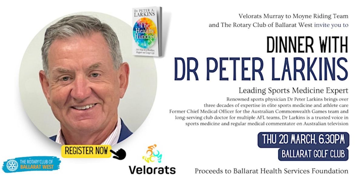 Fundraising Dinner with special guest Dr Peter Larkins