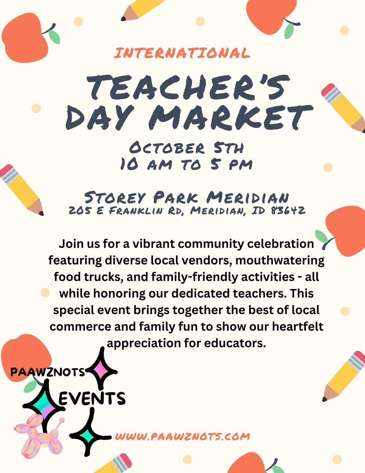 Paawznots Events Presents Teachers Day Market