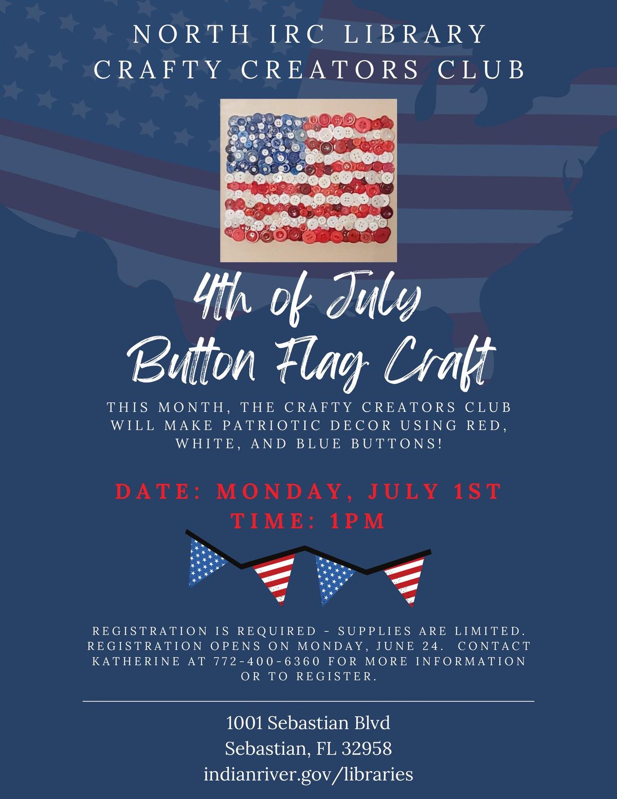Adults: 4th of July Button Flag Craft
