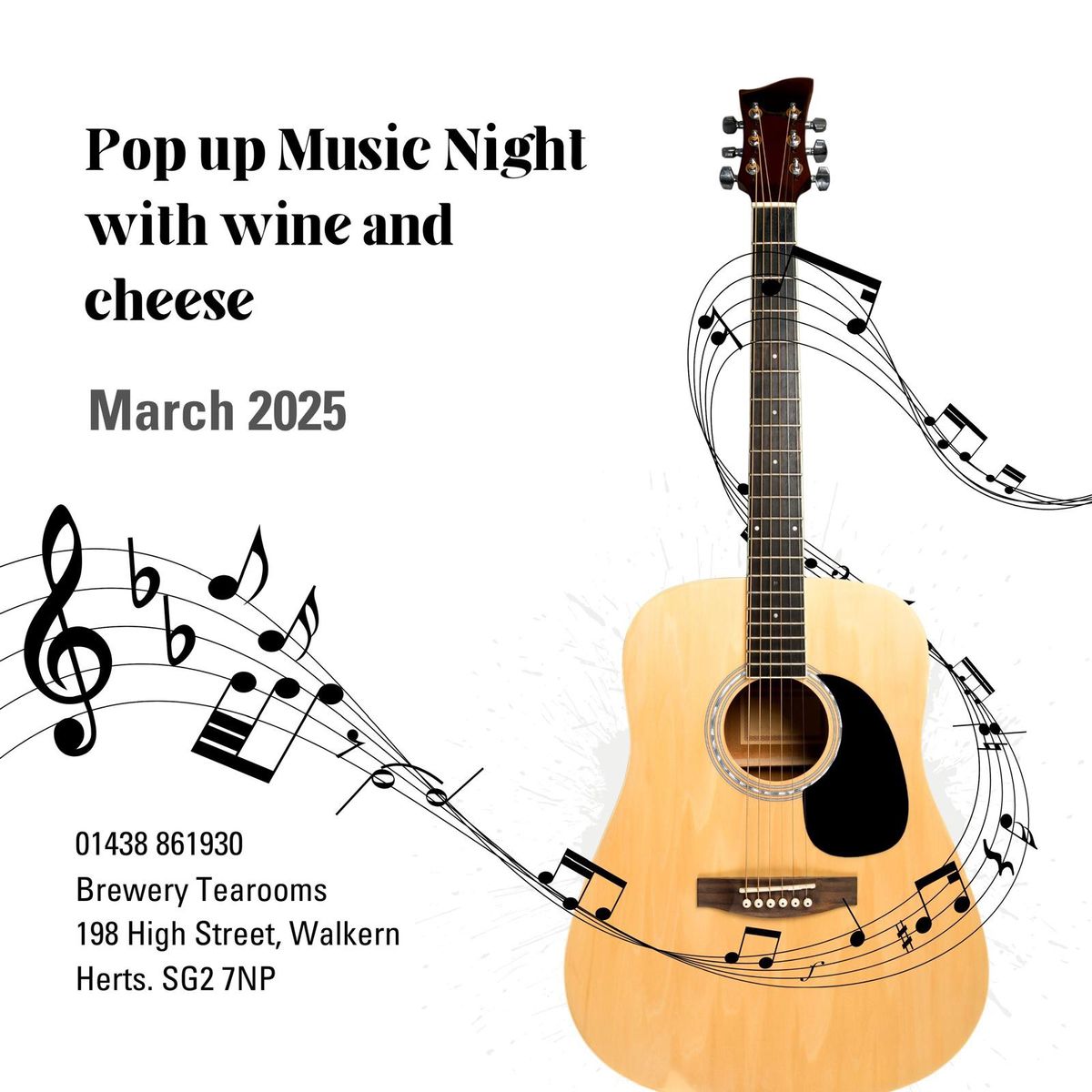 Pop up music night with wine & cheese