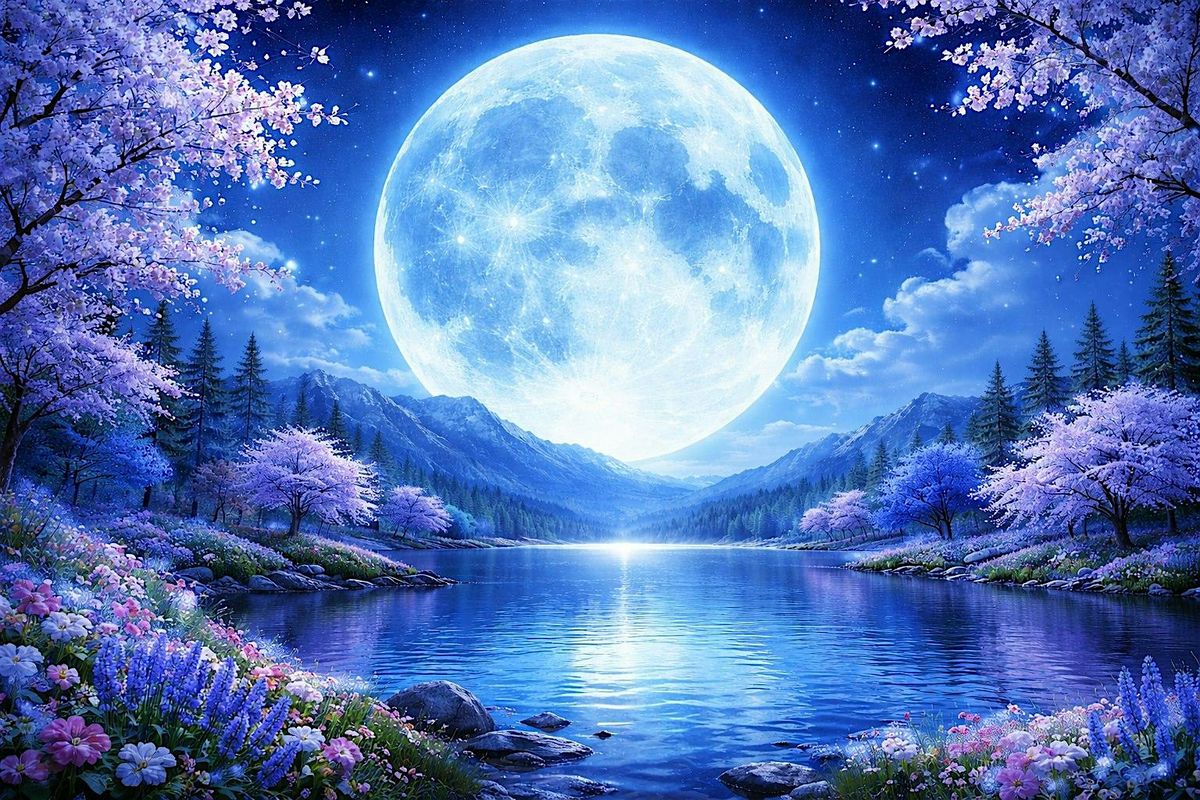 Blue Full Moon Sound Bath, Cacao Ceremony, & Social
