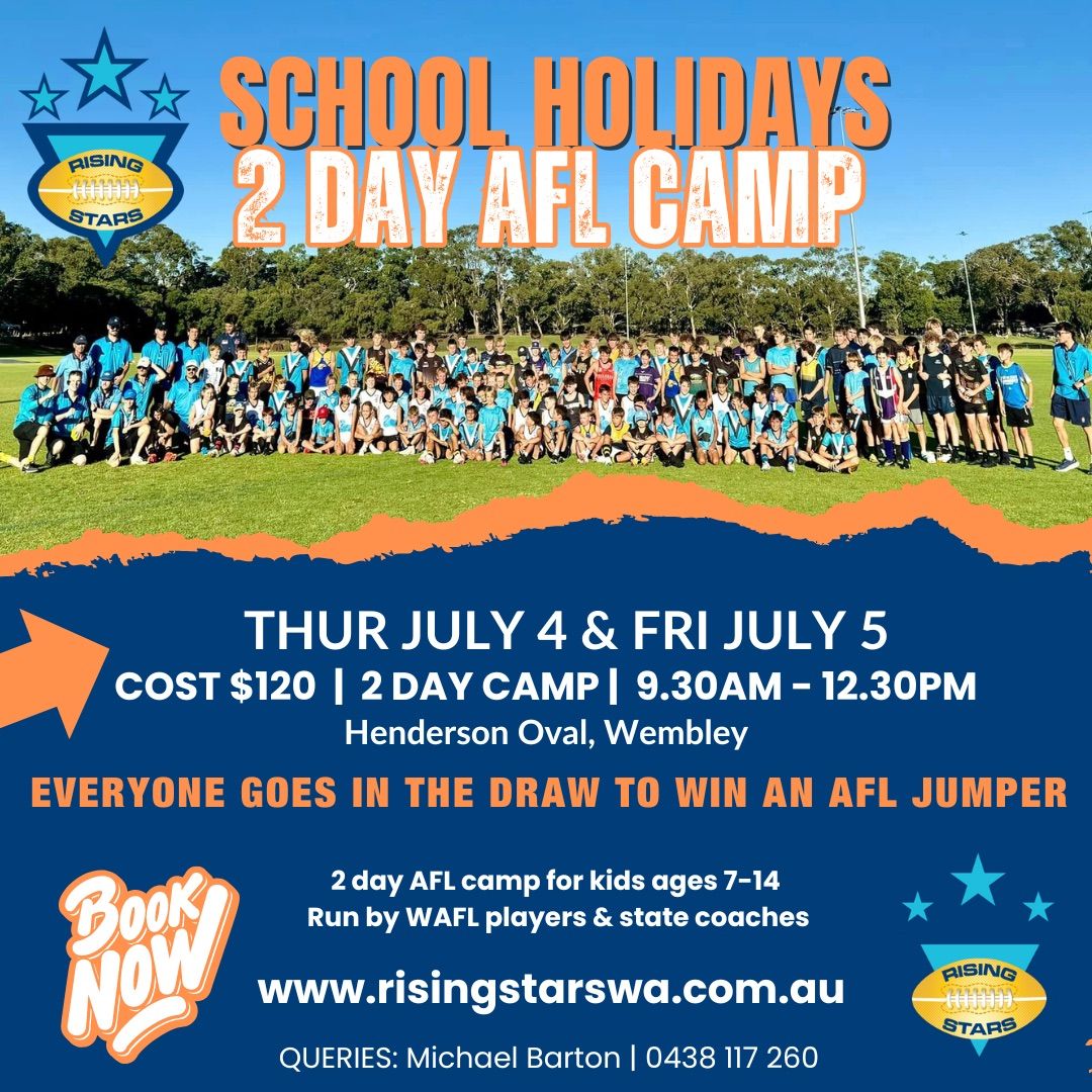 Rising Stars AFL School JULY Holiday Camp