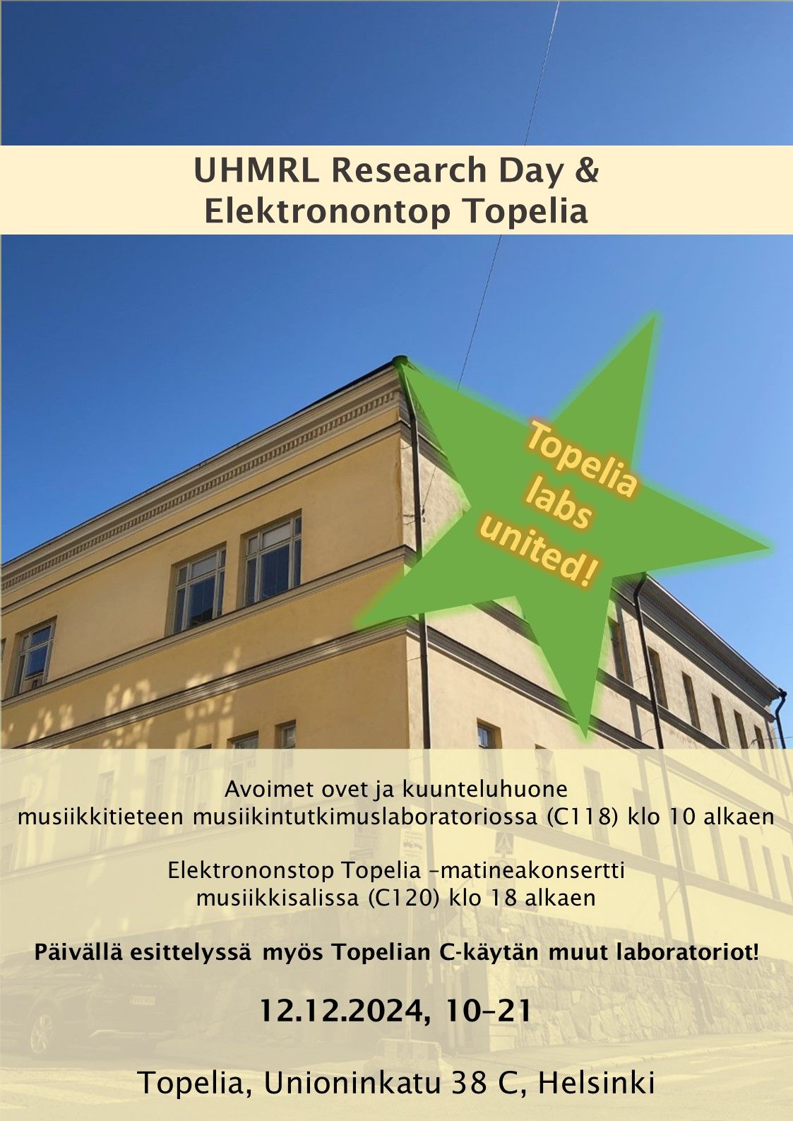 UHMRL Research Day: Topelia Labs United ja Elektrononstop Topelia