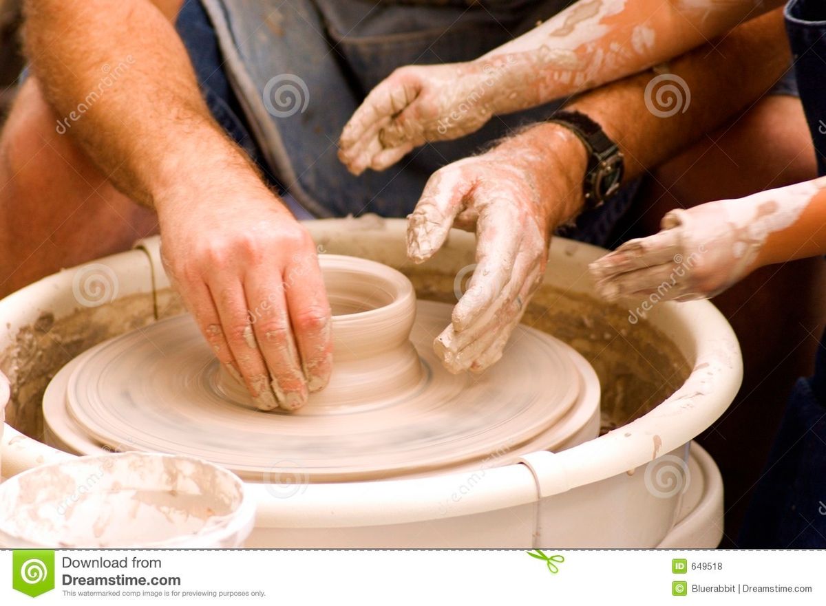 Potters wheel night and tile making