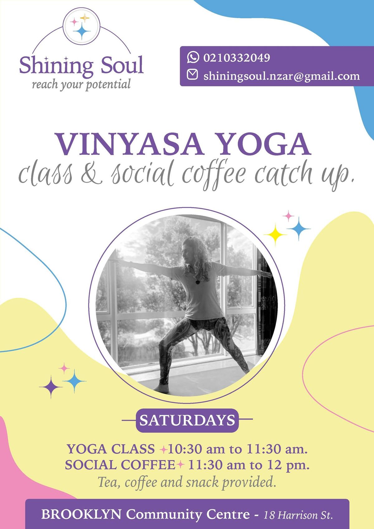 Vinyasa flow yoga class & social coffee catch up 