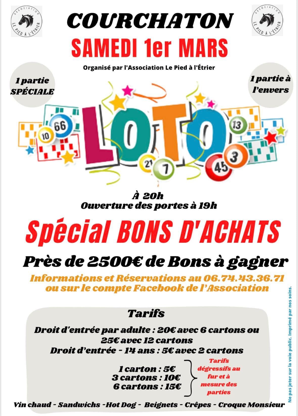 Loto organis\u00e9 par Le Pied \u00e0 l\u2019\u00c9trier 