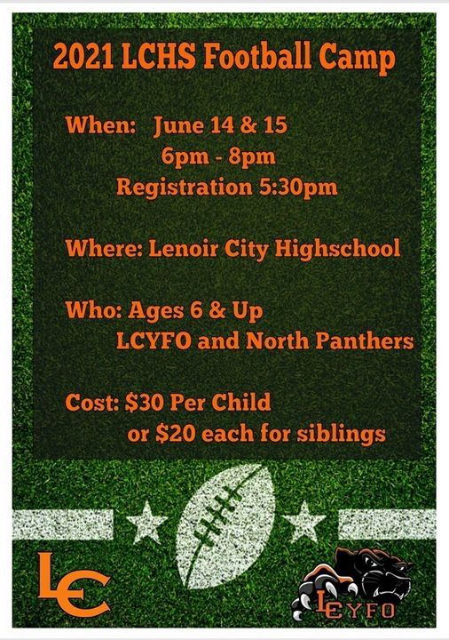 2021 LCHS Football Camp, Lenoir City High School, 14 June to 15 June