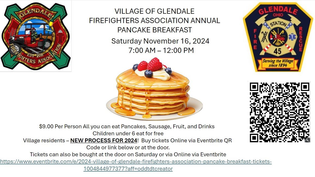 2024 Village of Glendale Firefighters Association Pancake Breakfast