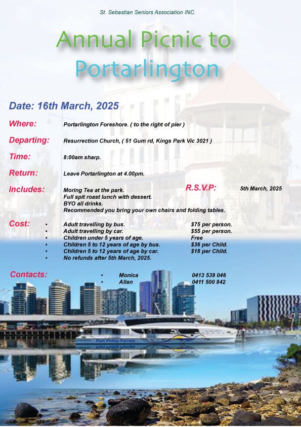 St. Sebastian Annual Picnic to Portarlington.